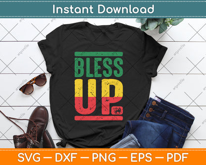 Bless Up Reggae Music Rastafari Lion Of Judah Rasta Gift Svg Digital Cutting File