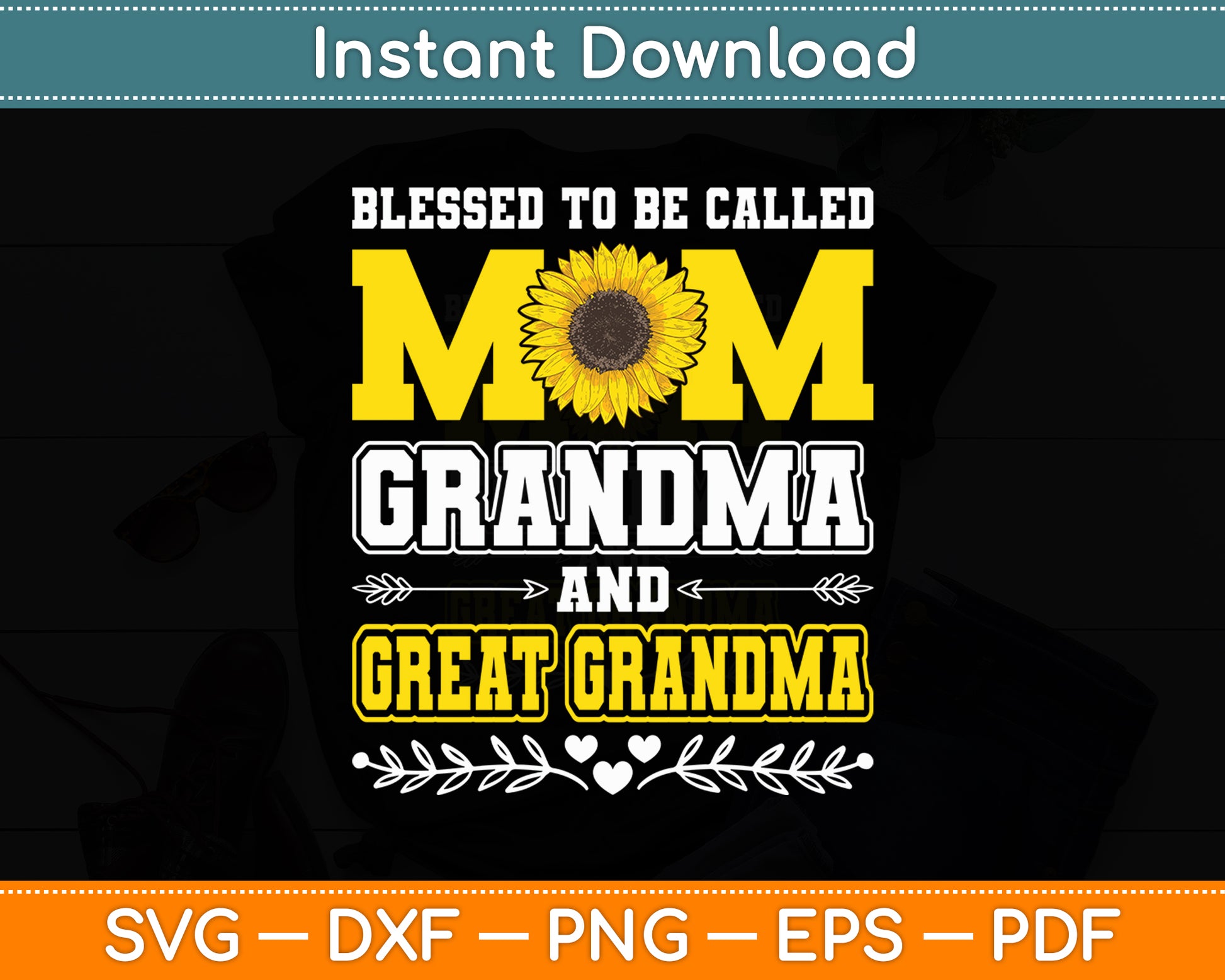 Blessed To Be Called Mom Grandma Great Grandma Mother's Day Svg Design Cutting File