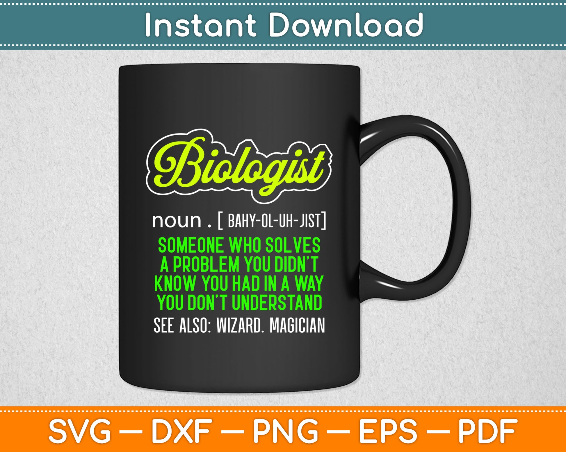 Blologist Noun Someone Who Solves Wizard Magician Definition Svg Digital Cutting File