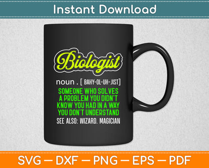 Blologist Noun Someone Who Solves Wizard Magician Definition Svg Digital Cutting File