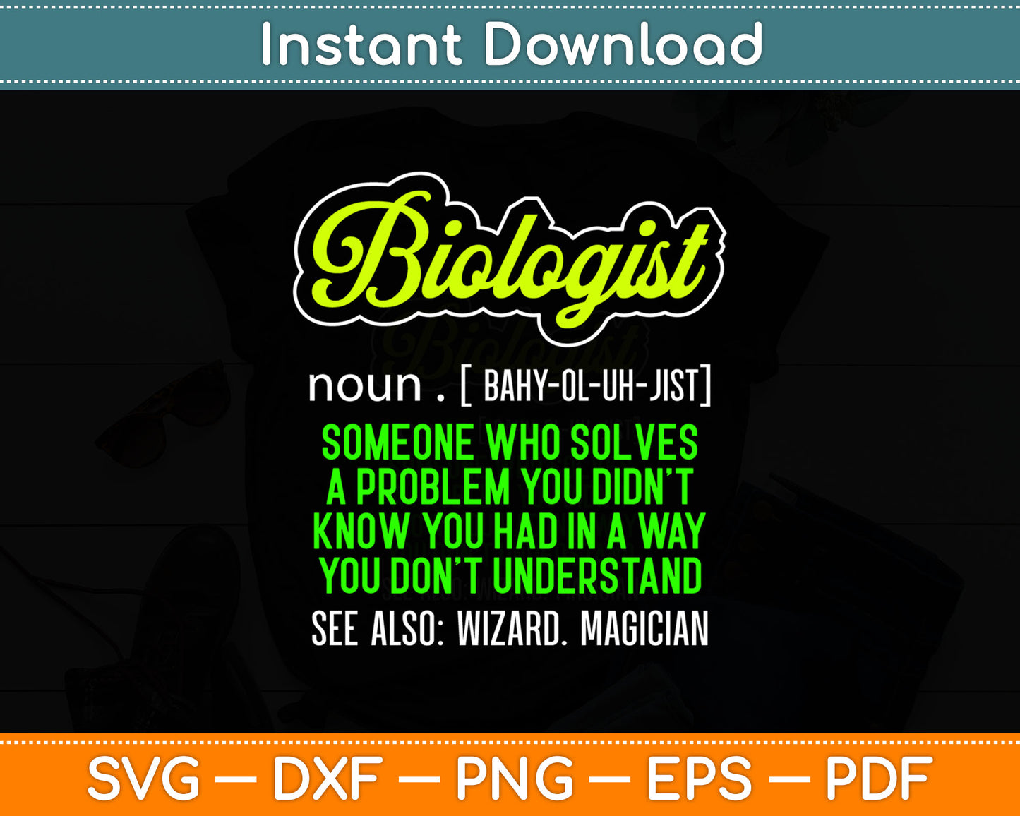 Blologist Noun Someone Who Solves Wizard Magician Definition Svg Digital Cutting File