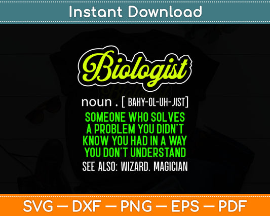 Blologist Noun Someone Who Solves Wizard Magician Definition Svg Digital Cutting File