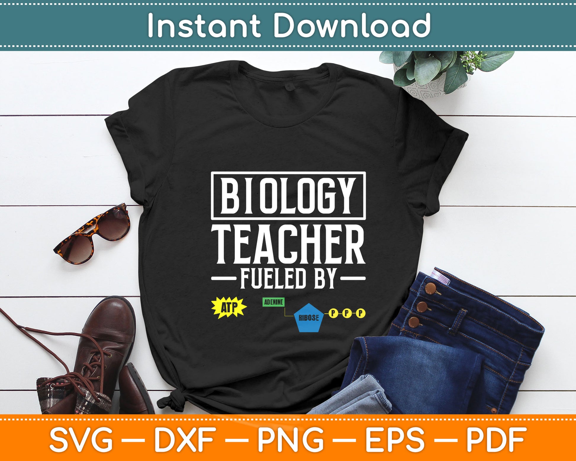 Biology Teacher Fueled By ATP Funny Teacher Svg Digital Cutting File