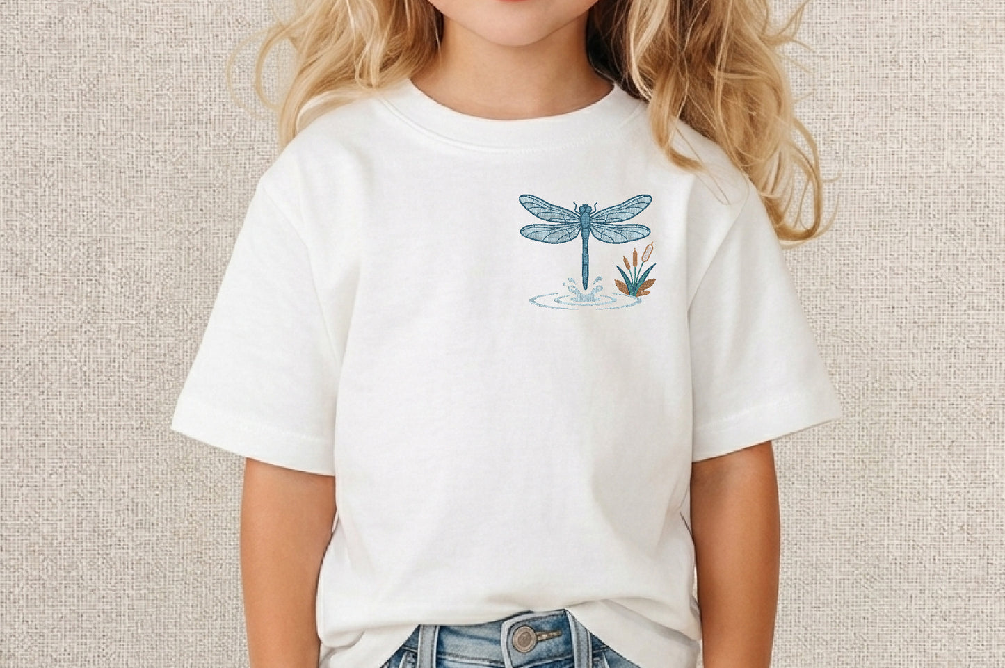 Blue Dragonfly Embroidery Design – Beautiful Blue Dragonfly Machine Embroidery Pattern, Elegant Insect & Nature Embroidery Design