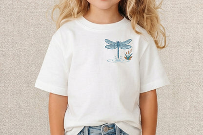 Blue Dragonfly Embroidery Design – Beautiful Blue Dragonfly Machine Embroidery Pattern, Elegant Insect & Nature Embroidery Design