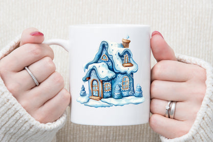 Blue Winter Christmas PNG Bundle Holiday Aesthetic Clipart