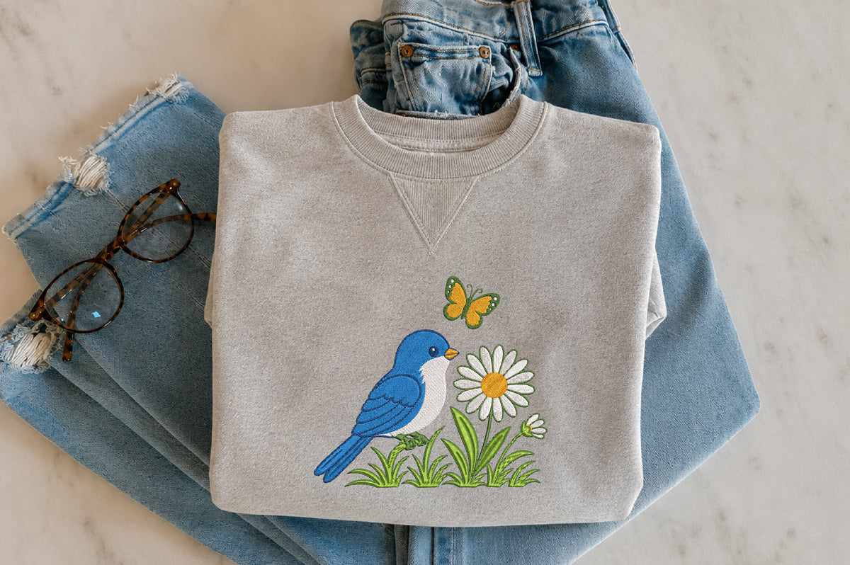 Bluebird Embroidery Design
