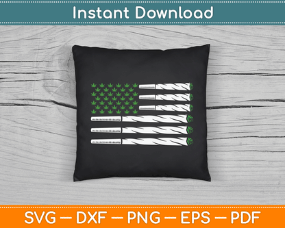 Blunt American Flag Weed Marijuana Cannabis SVG Digital Cutting File