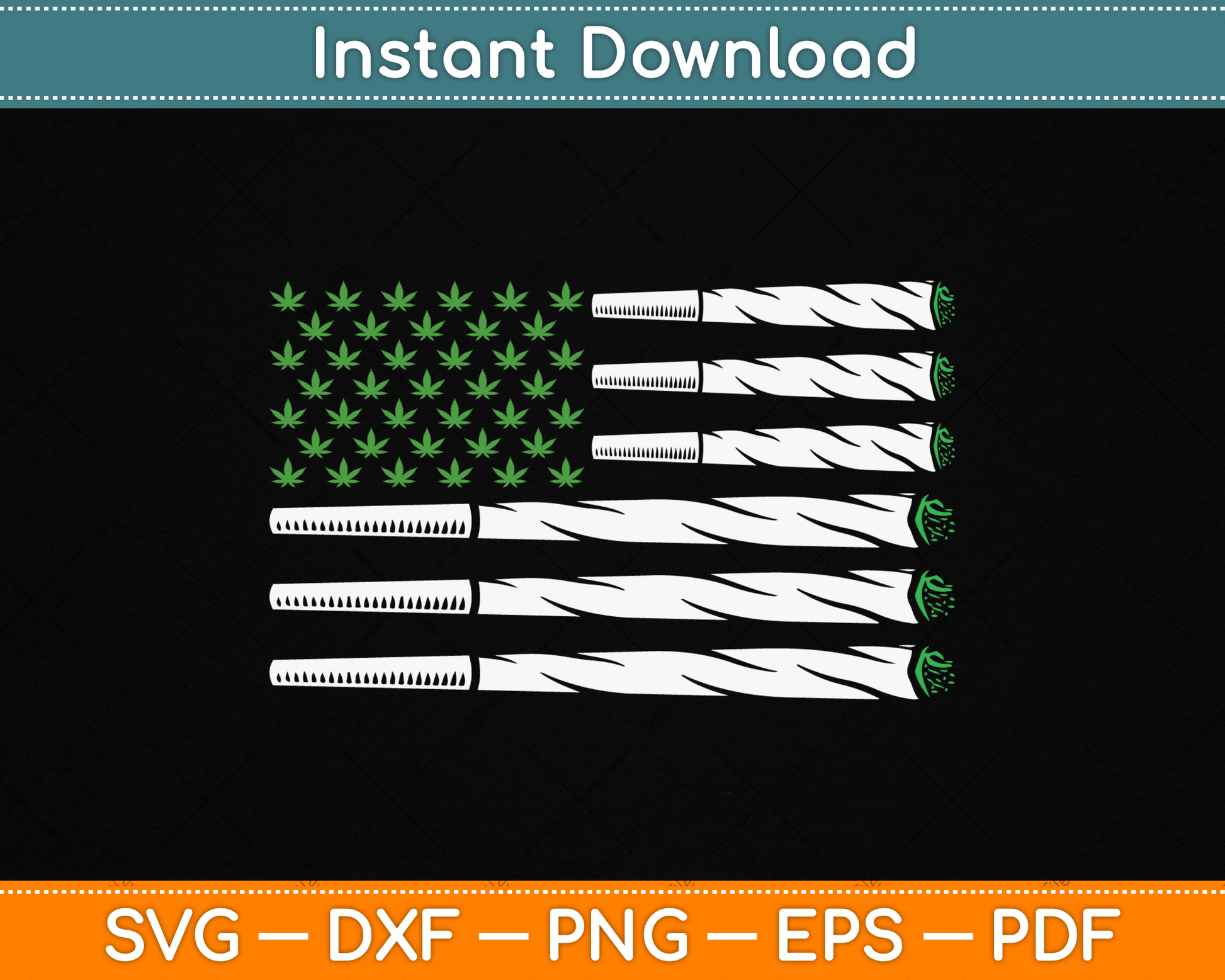 Blunt American Flag Weed Marijuana Cannabis SVG Digital Cutting File