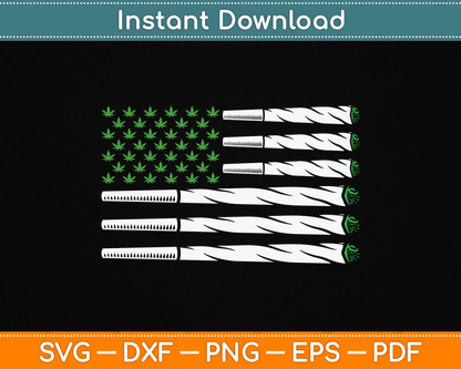 Blunt American Flag Weed Marijuana Cannabis SVG Digital Cutting File