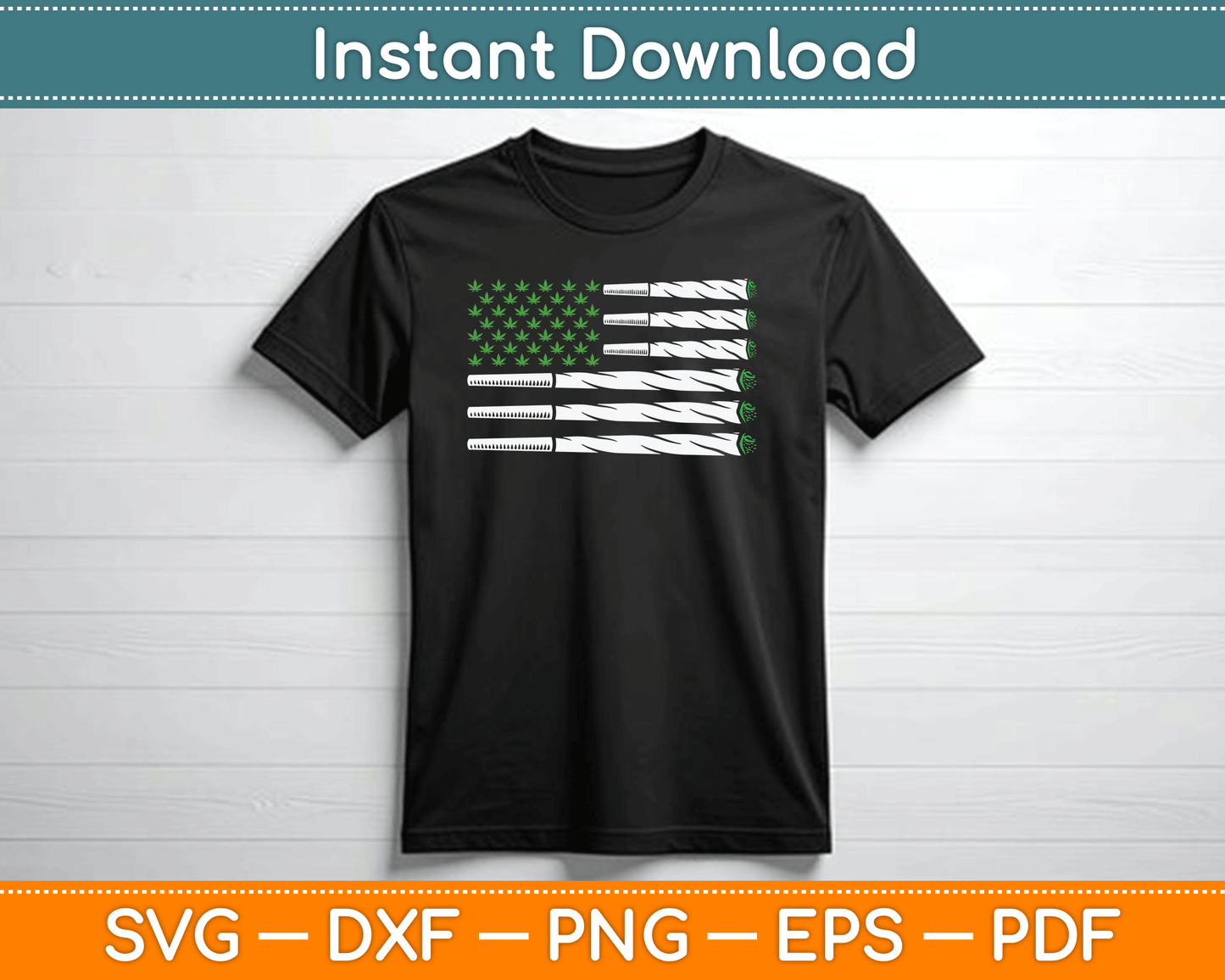 Blunt American Flag Weed Marijuana Cannabis SVG Digital Cutting File