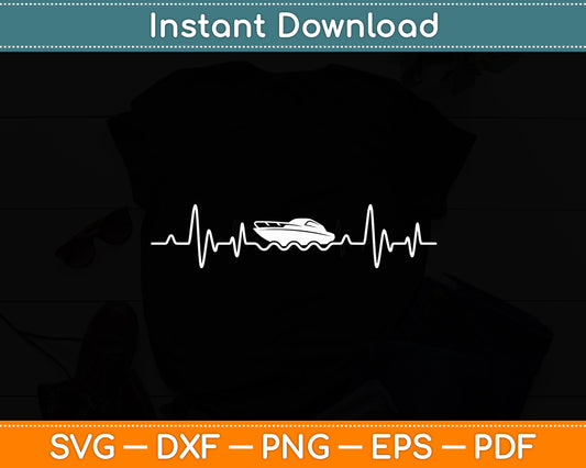 Boat Heartbeat Boating Boat Captain Funny Svg Digital Cutting File