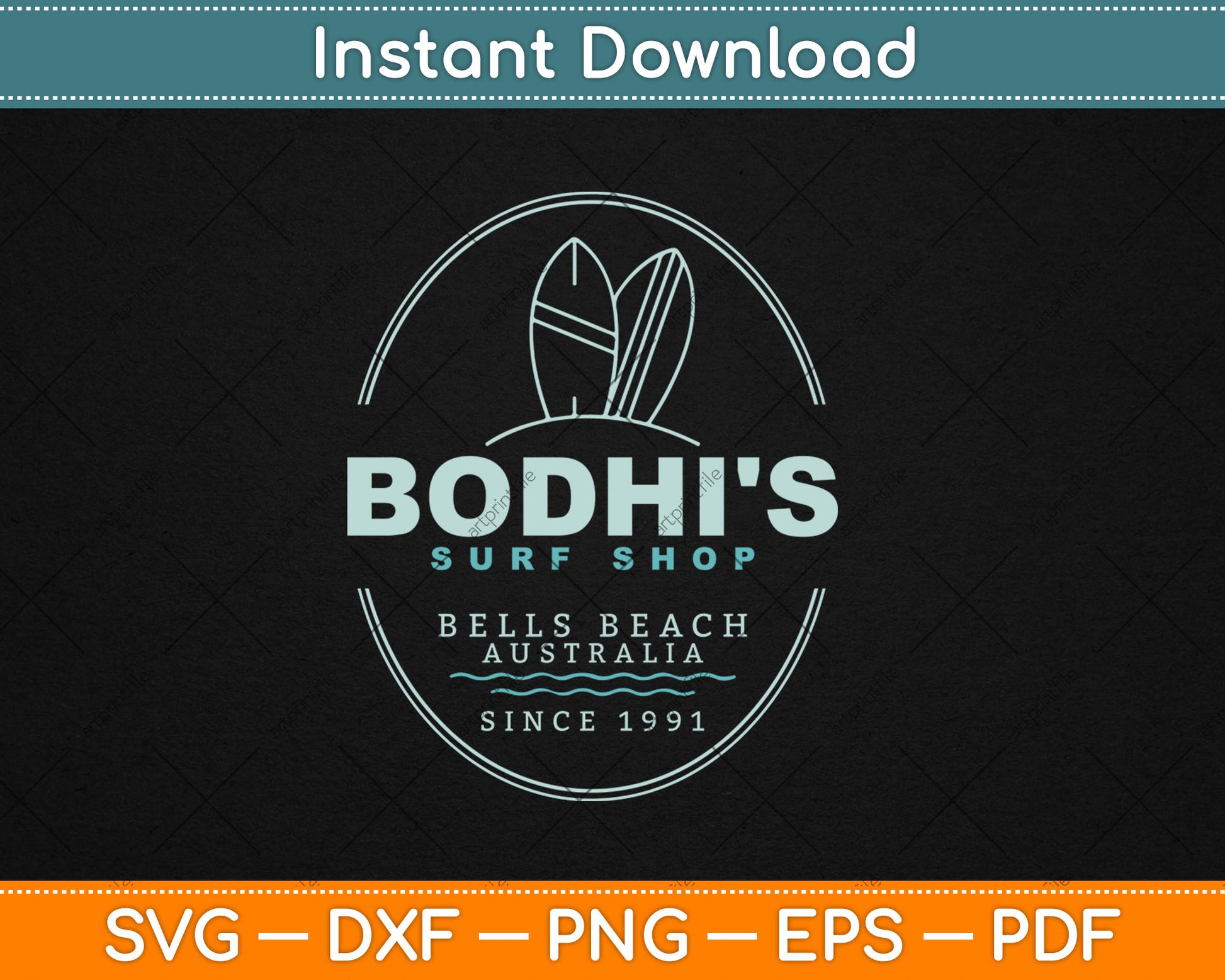 Bodhi's Surf Shop - Bells Beach, Australia - Est. 1991 Svg Digital Cutting File