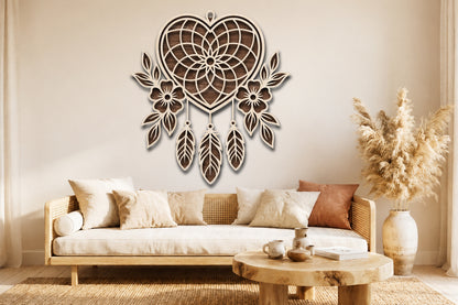 Heart Dreamcatcher Wall Art SVG