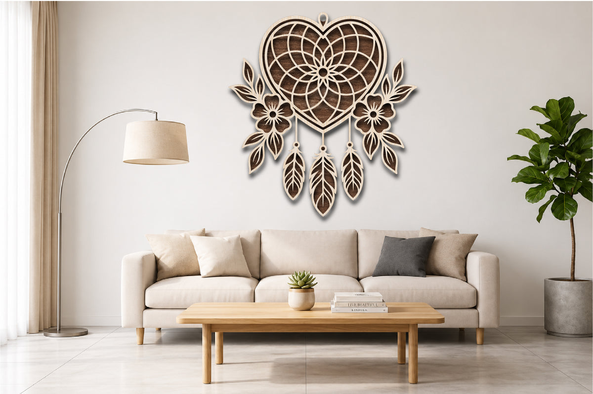 Heart Dreamcatcher Wall Art SVG