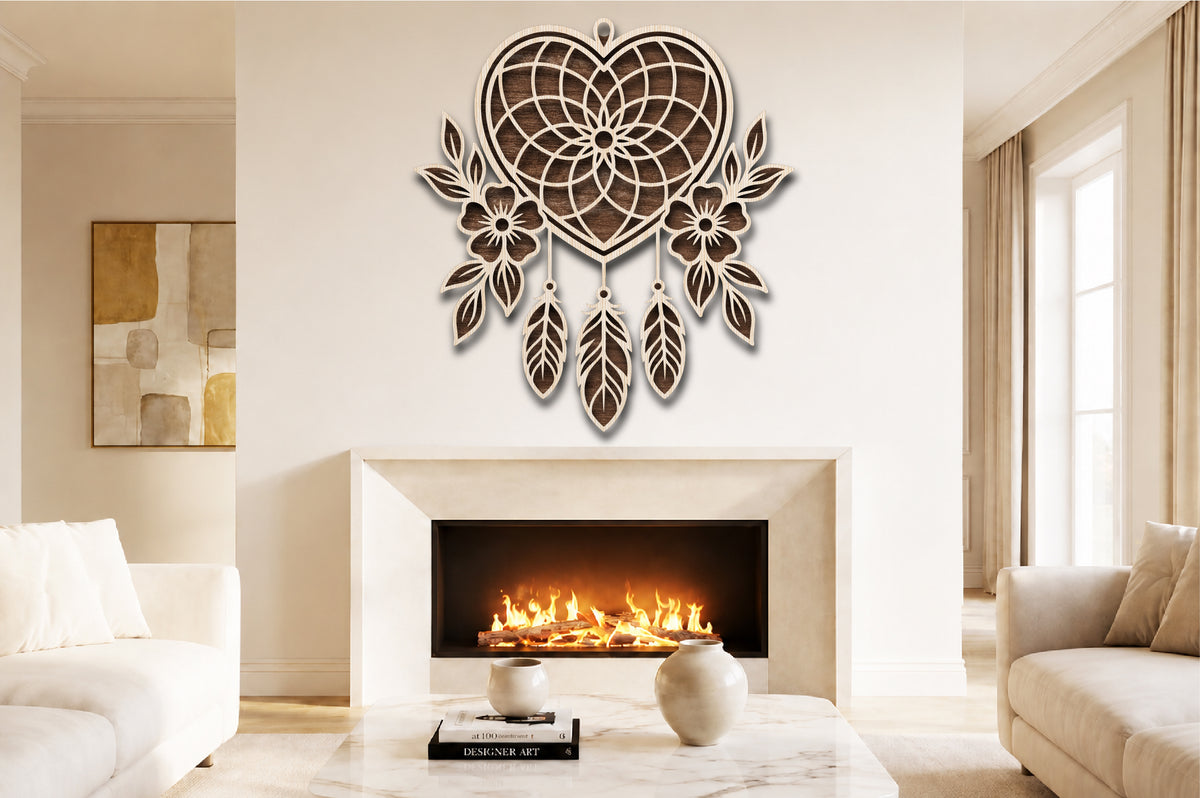 Heart Dreamcatcher Wall Art SVG