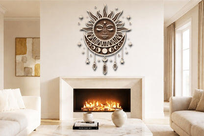 Boho Sun Moon Laser Cut SVG