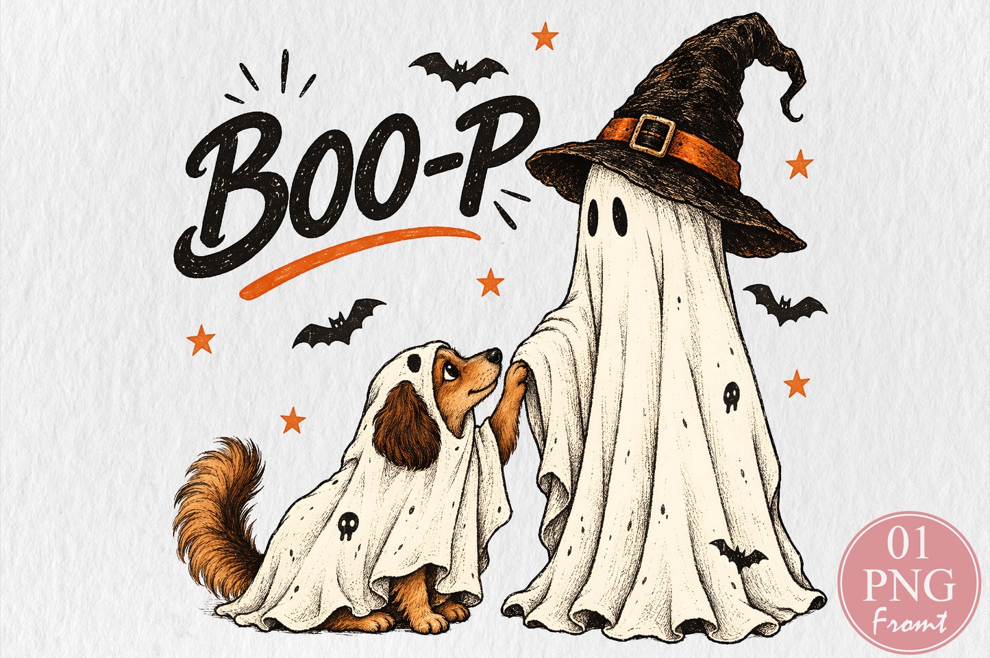 Boo-tiful Dog Halloween PNG