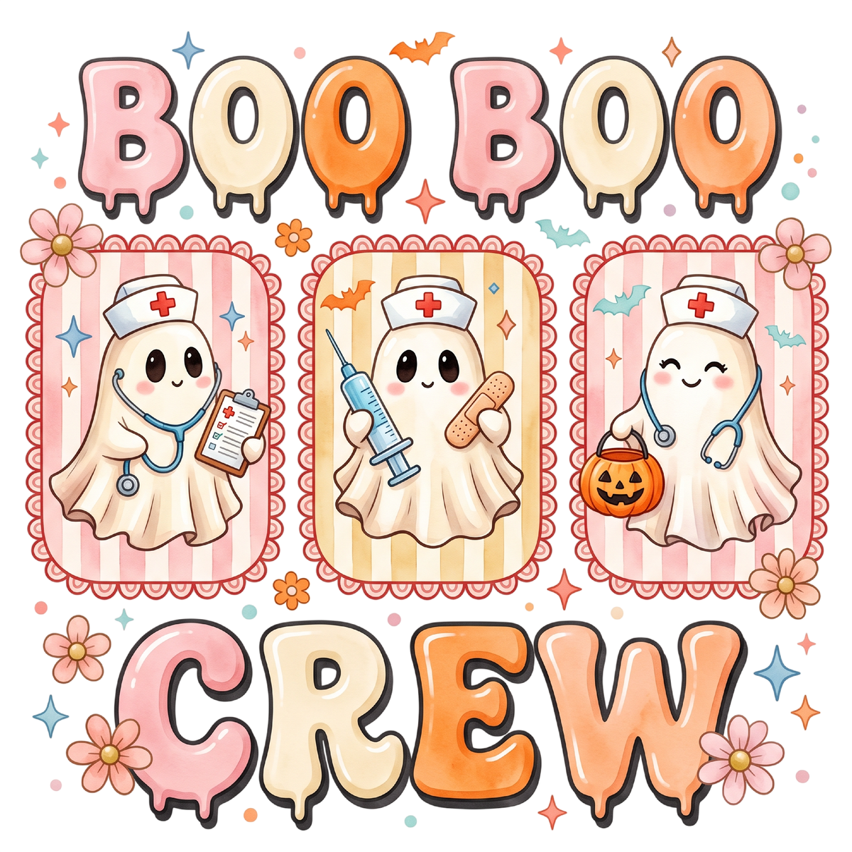 Boo Boo Crew Halloween Nurse Ghost PNG