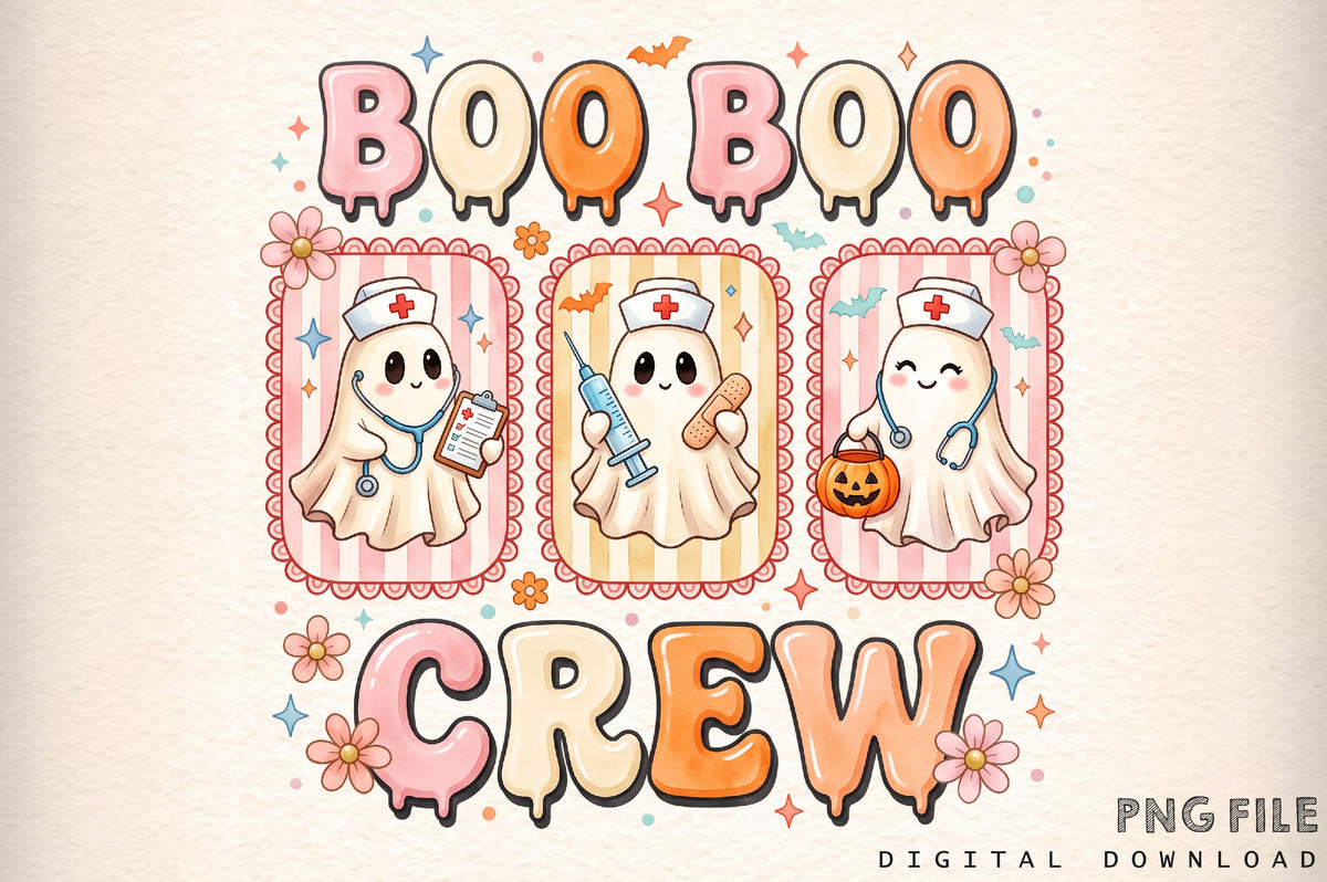 Boo Boo Crew Halloween Nurse Ghost PNG