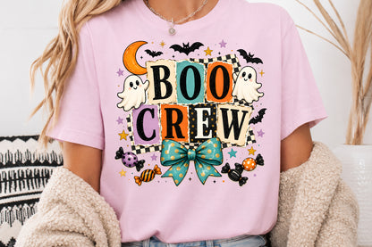 Boo Crew Halloween PNG Cute Ghost Retro Spooky Sublimation Design