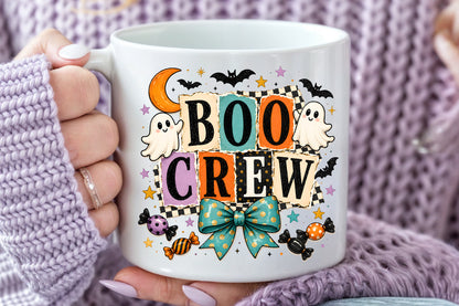 Boo Crew Halloween PNG Cute Ghost Retro Spooky Sublimation Design