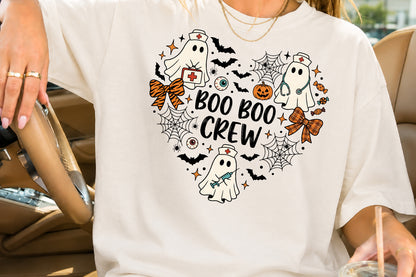 Boo Boo Crew Nurse Ghost Halloween Sublimation PNG Design
