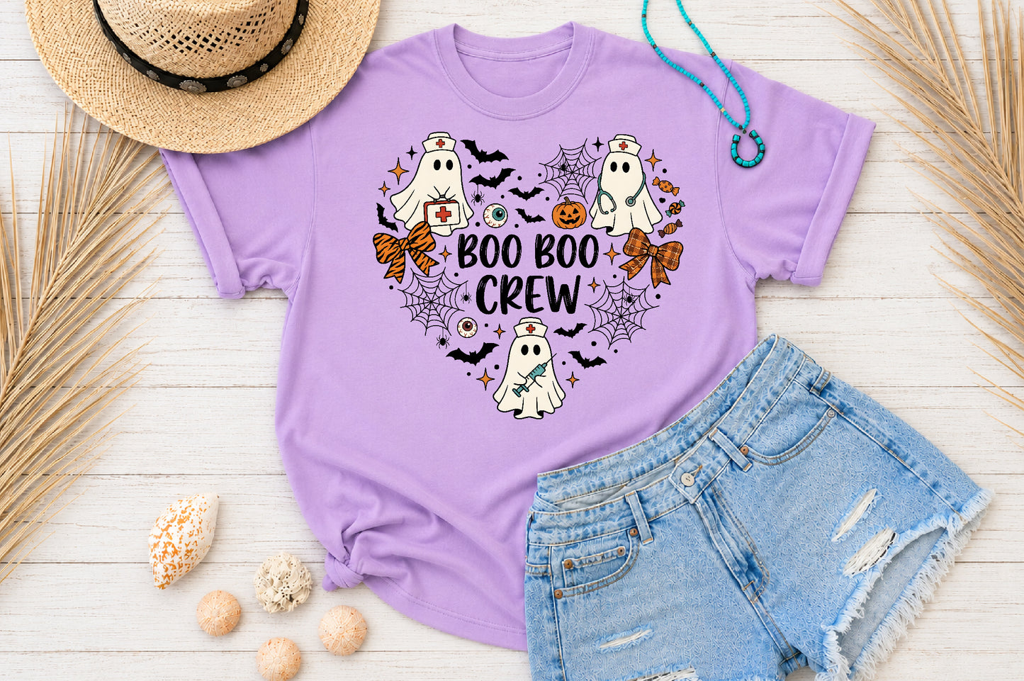 Boo Boo Crew Nurse Ghost Halloween Sublimation PNG Design