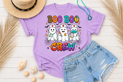 Boo Boo Crew Nurse Ghost Trio Halloween Sublimation PNG Design