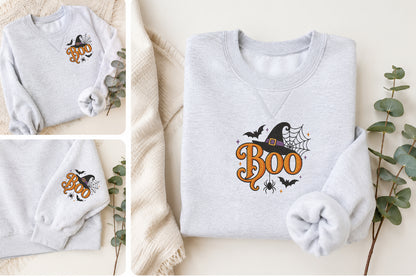 Boo Halloween Embroidery Design – Cute Spooky Halloween Machine Embroidery Pattern, Festive Ghost & Fall Embroidery Design