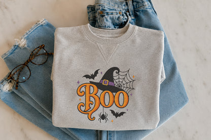Boo Halloween Embroidery Design – Cute Spooky Halloween Machine Embroidery Pattern, Festive Ghost & Fall Embroidery Design