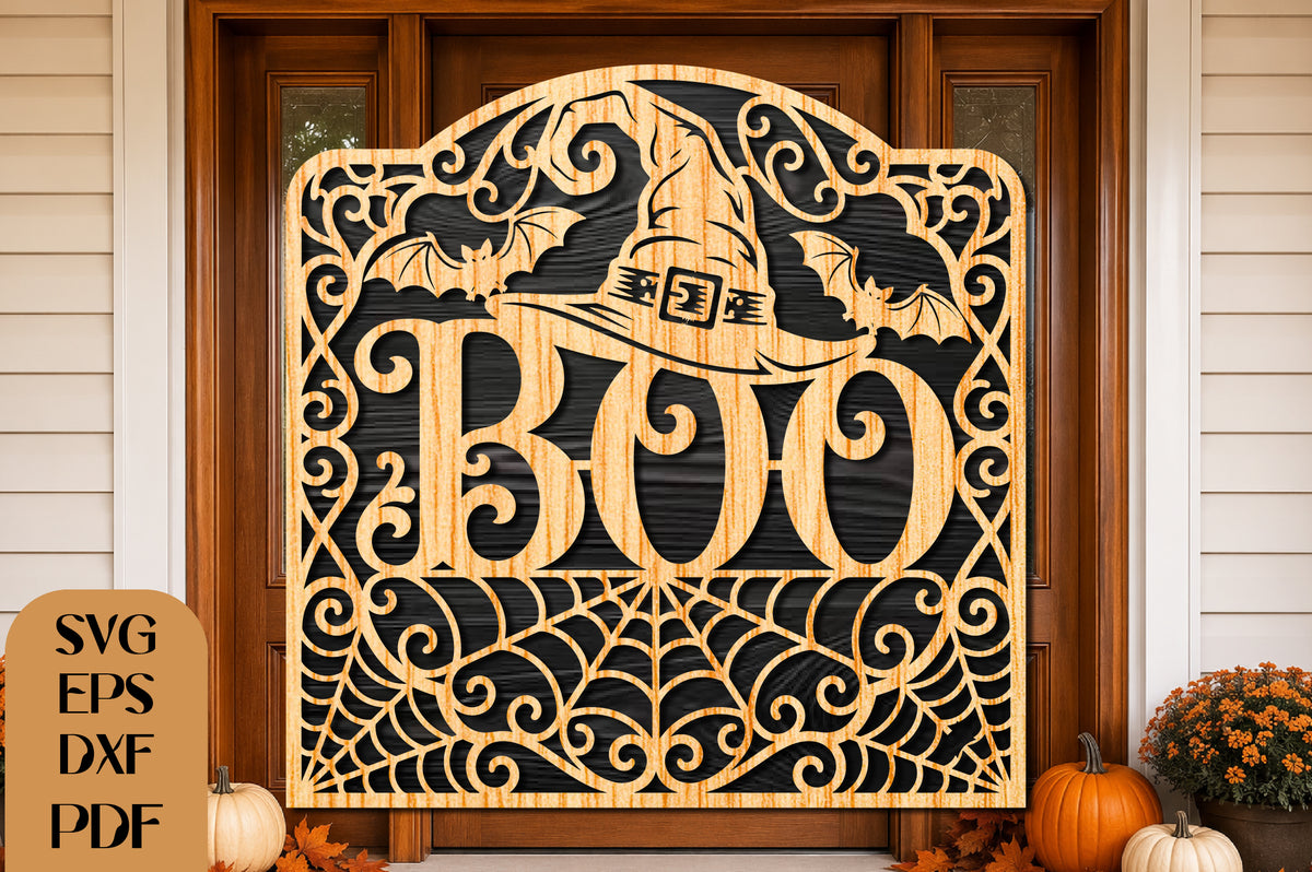 BOO Witch Hat Halloween SVG