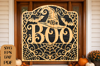 BOO Witch Hat Halloween SVG