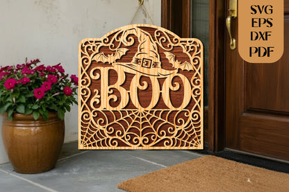 BOO Witch Hat Halloween SVG