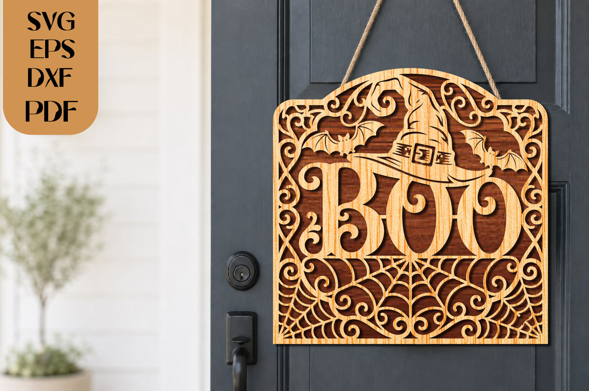 BOO Witch Hat Halloween SVG