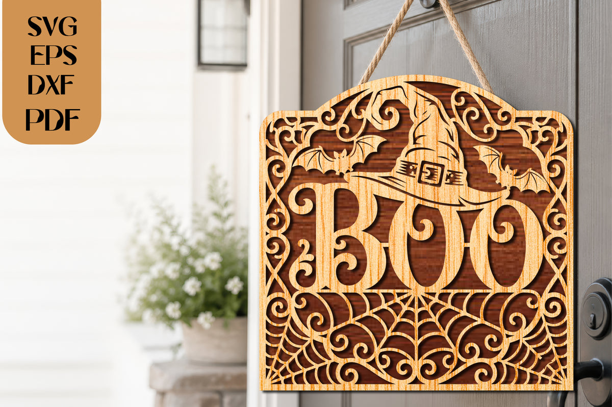 BOO Witch Hat Halloween SVG