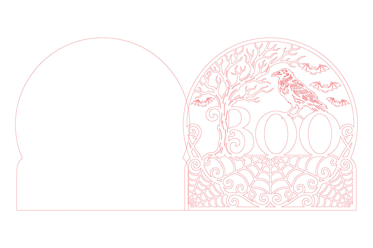 BOO Raven Halloween Door Sign