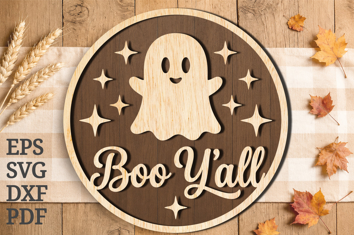 Boo Y'all Cute Ghost Halloween SVG