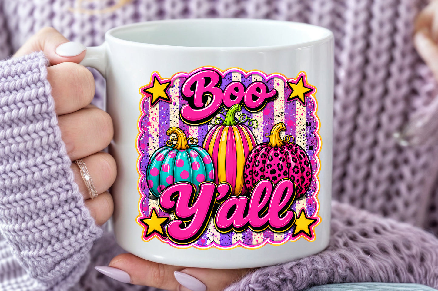 Boo Yall Pink Halloween Pumpkin PNG Cute Leopard Fall Sublimation