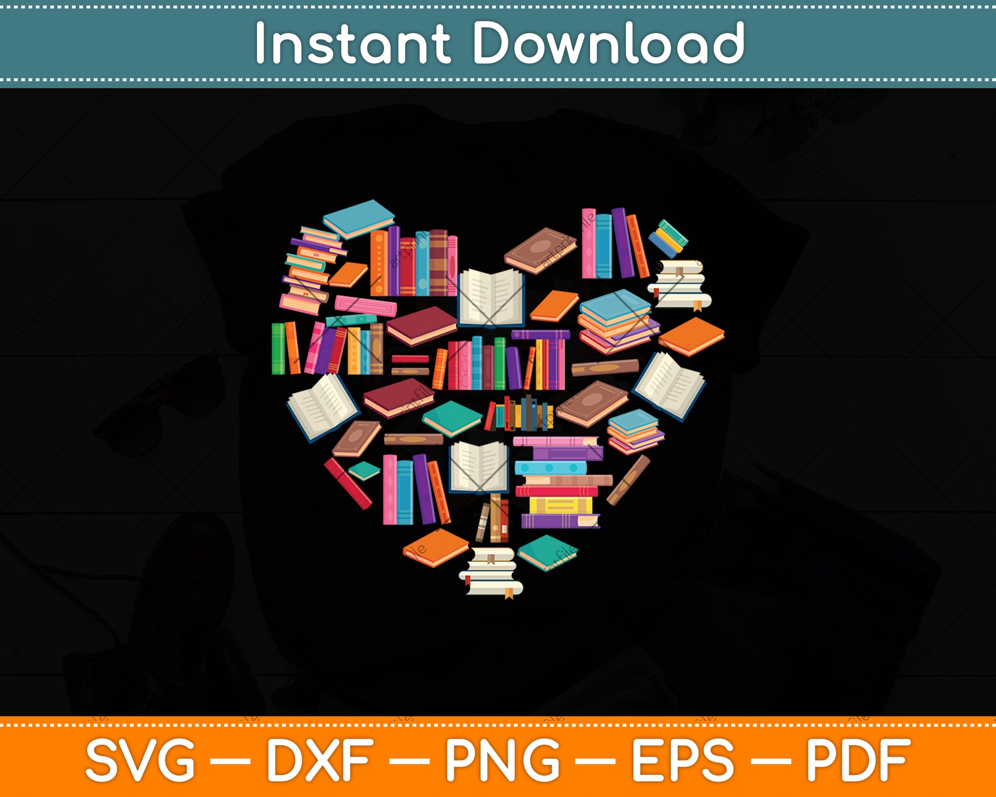 Book Lover Heart Svg Digital Cutting File