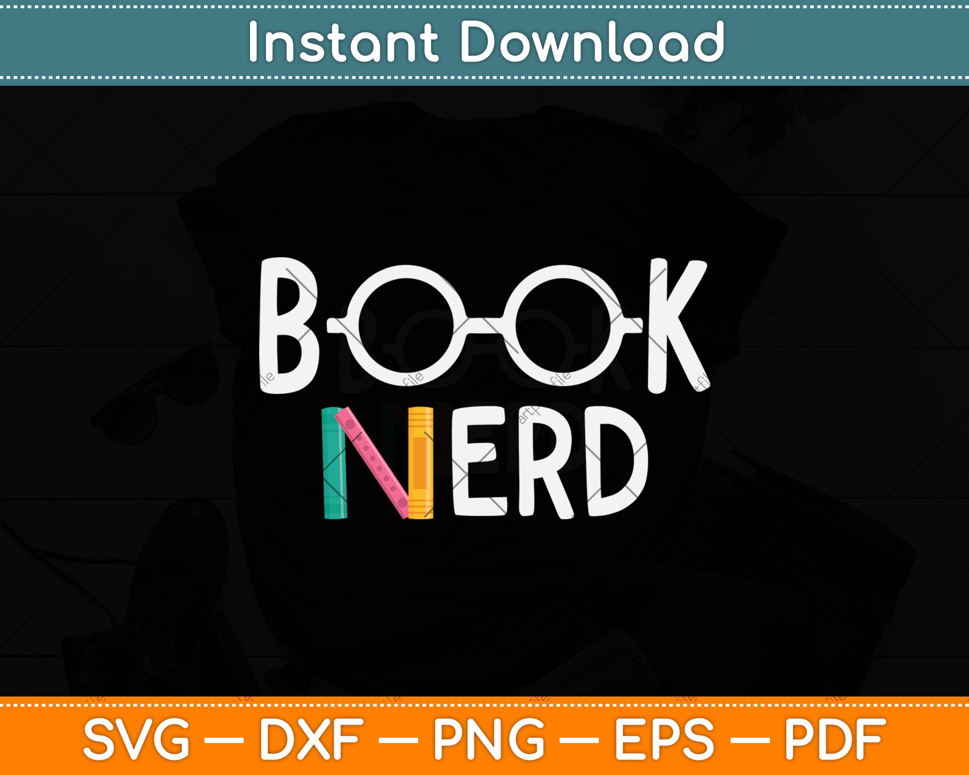 Book Nerd School Librarian Svg Digital Cutting File