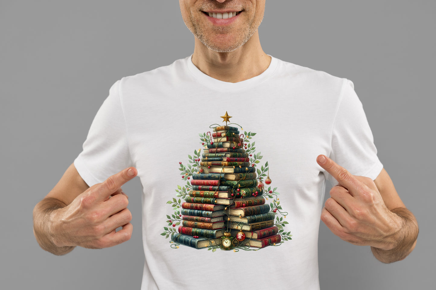 Bookish Christmas Book Tree PNG Christmas Books Sublimation Design