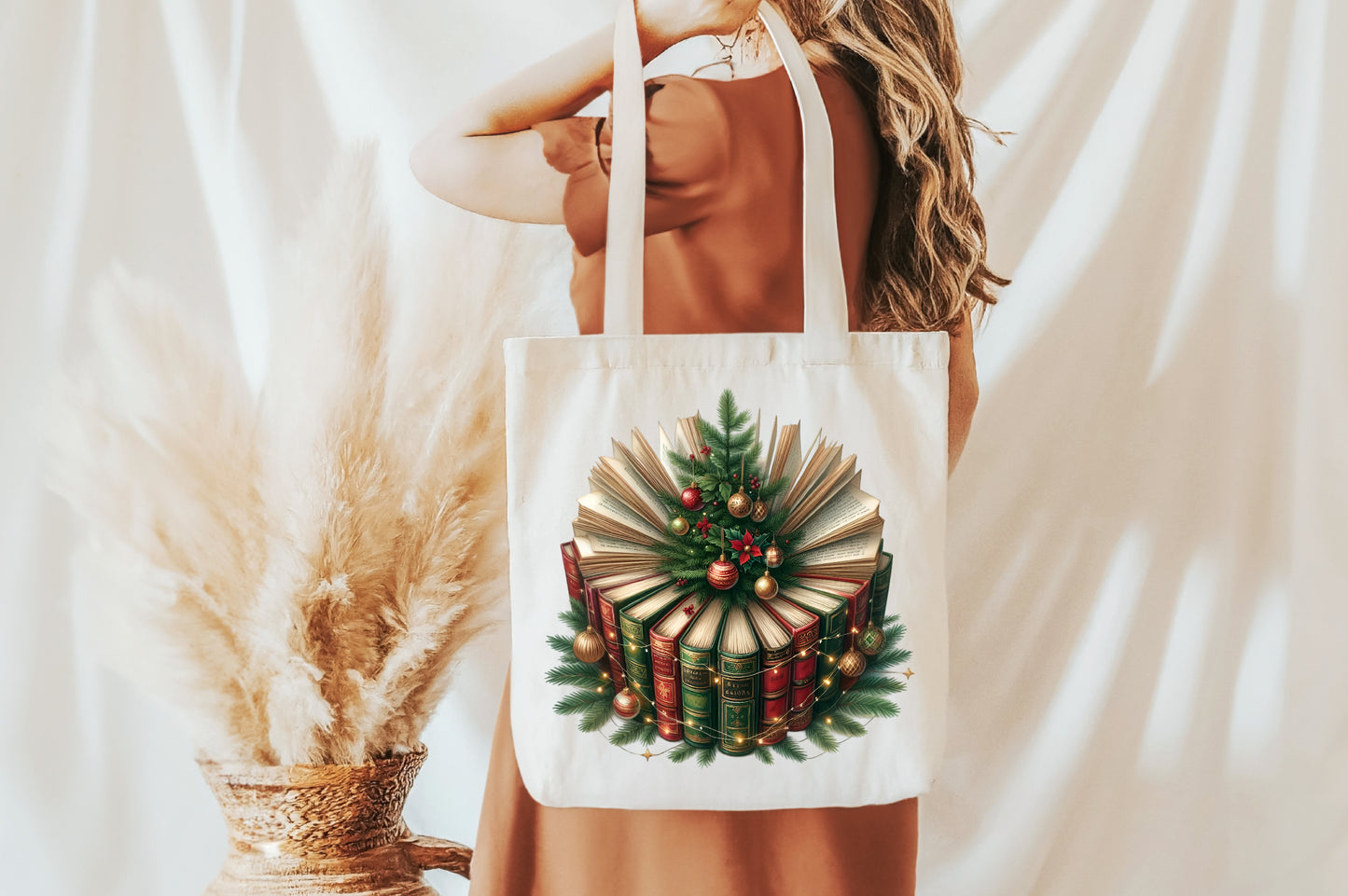 Bookish Christmas Tree PNG Christmas Books Sublimation Design