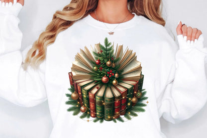 Bookish Christmas Tree PNG Christmas Books Sublimation Design