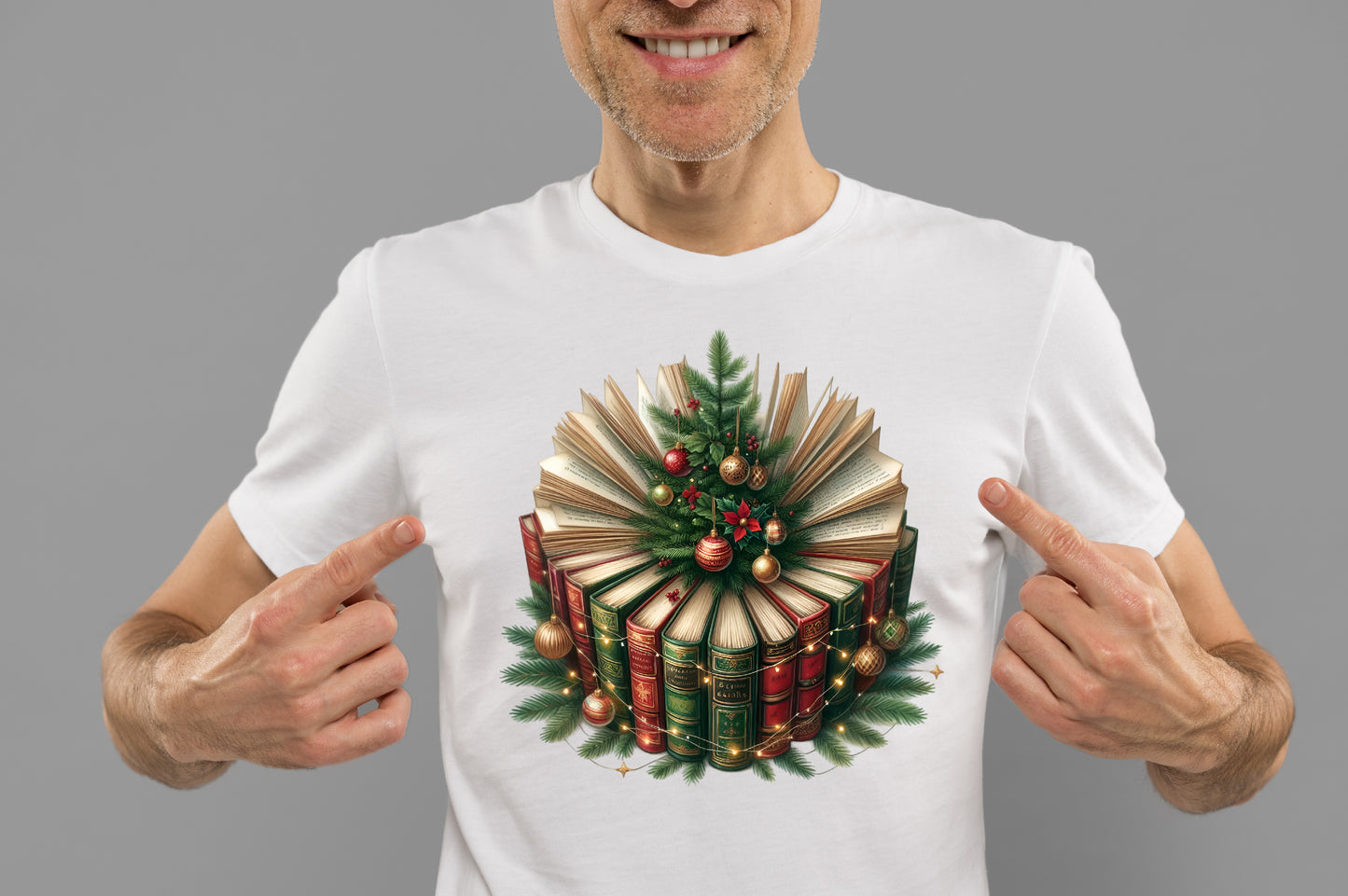 Bookish Christmas Tree PNG Christmas Books Sublimation Design