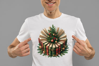 Bookish Christmas Tree PNG Christmas Books Sublimation Design