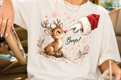 Boop Cute Reindeer PNG Santa Hand Christmas Sublimation Design