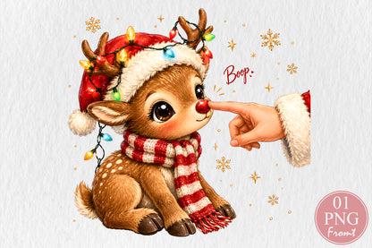 Boop The Nose Reindeer Christmas PNG Cute Holiday