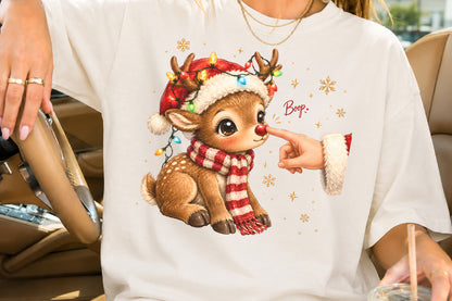 Boop The Nose Reindeer Christmas PNG Cute Holiday