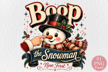 Boop The Nose Snowman Christmas PNG Cute Winter